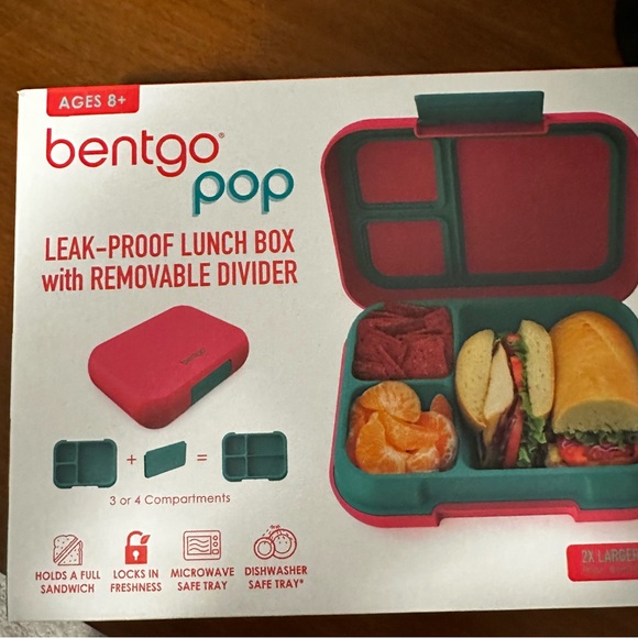Bentgo Pop Leak-Proof Lunch Box green and pink/red - Picture 1 of 4